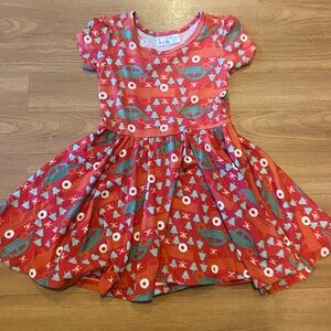 Dot Dot Smile Christmas dress To Grandmas House We Go Sz 2T